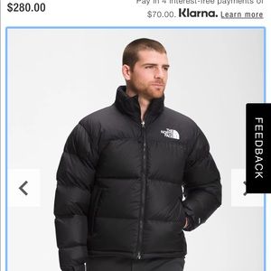 Mens black XXL The North Face puffer jacket